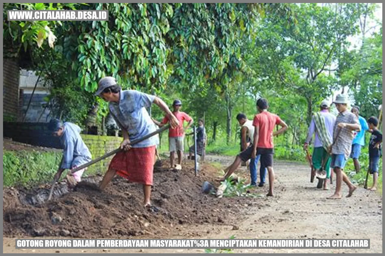 Gotong Royong dalam Pemberdayaan Masyarakat: Menciptakan Kemandirian di Desa Citalahab