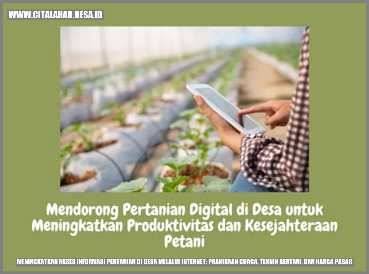 Meningkatkan Akses Informasi Pertanian di Desa melalui Internet: Prakiraan Cuaca, Teknik Bertani, dan Harga Pasar